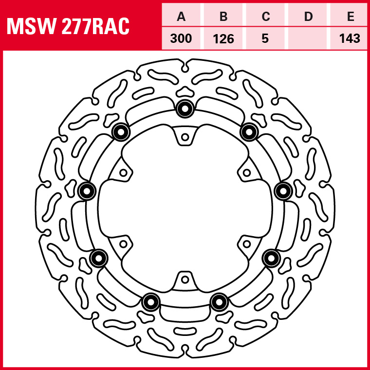 TRW disco de freno Deportivo flotante MSW277RAC