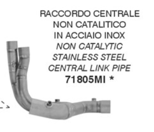Tubo de sustitución de catalizador de competición ARROW de acero inoxidable para Aprilia RSV 4, Tuono V4 1100 2025-