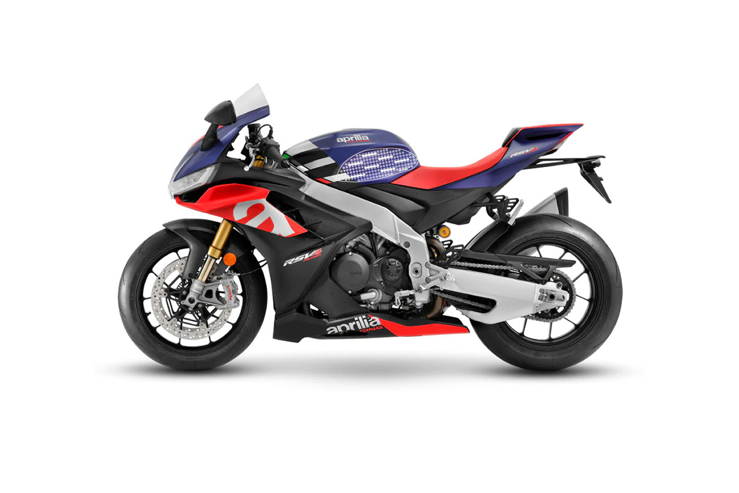 Almohadilla de agarre Stompgrip negra, Volcano, Kit de agarre Streetbike, para Aprilia RSV4 (Factory), Tuono V4 1100 (Factory), 2021-2025