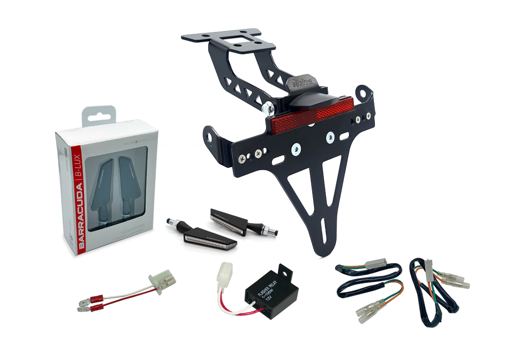 Kit de Soporte de Matrícula y luz de intermitente BSQN para Kawasaki Ninja 400 a partir de 2018 / Z 400 a partir de 2019 (Trasero)