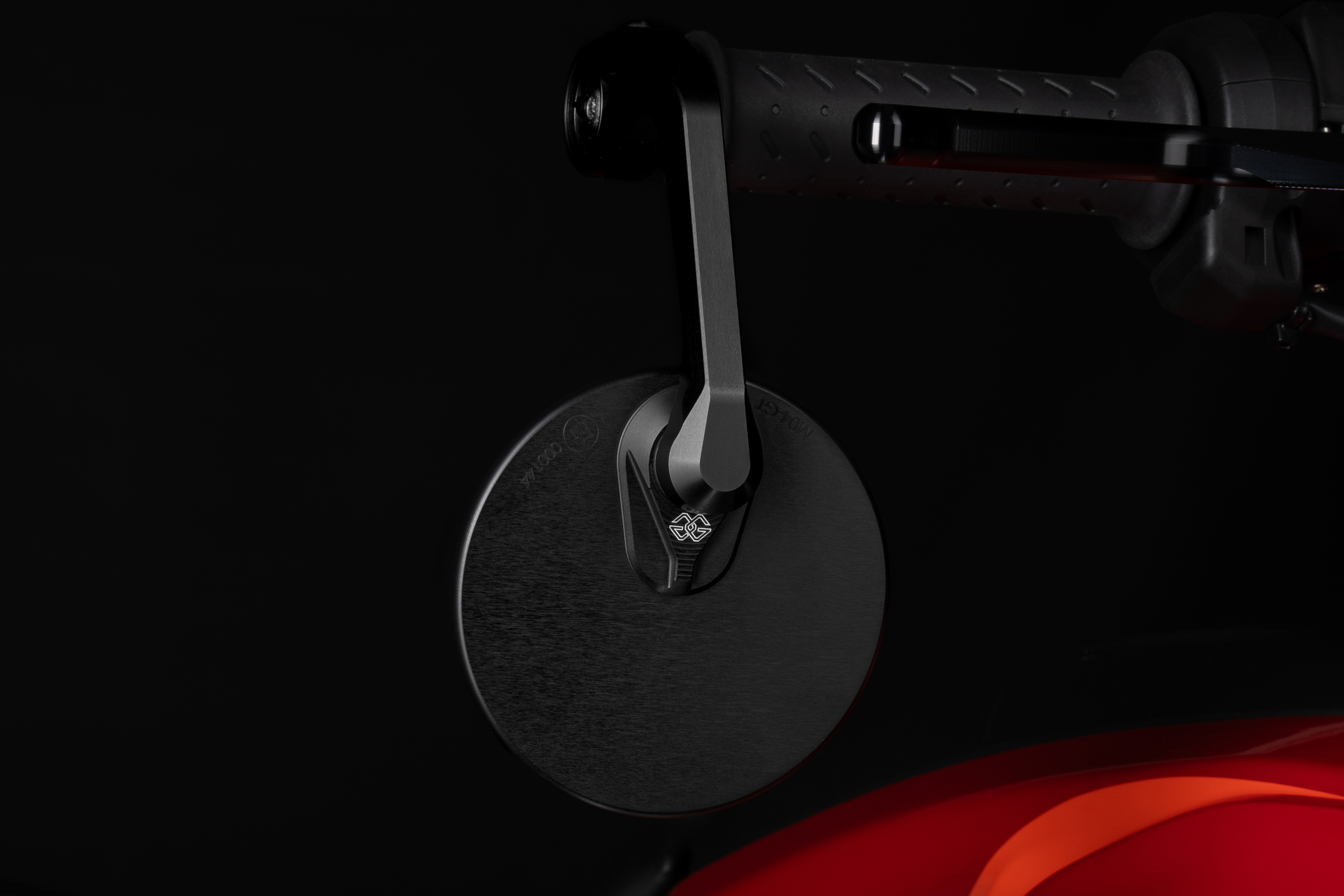 Espejo de extremo de manillar Gilles MOON simétrico, negro