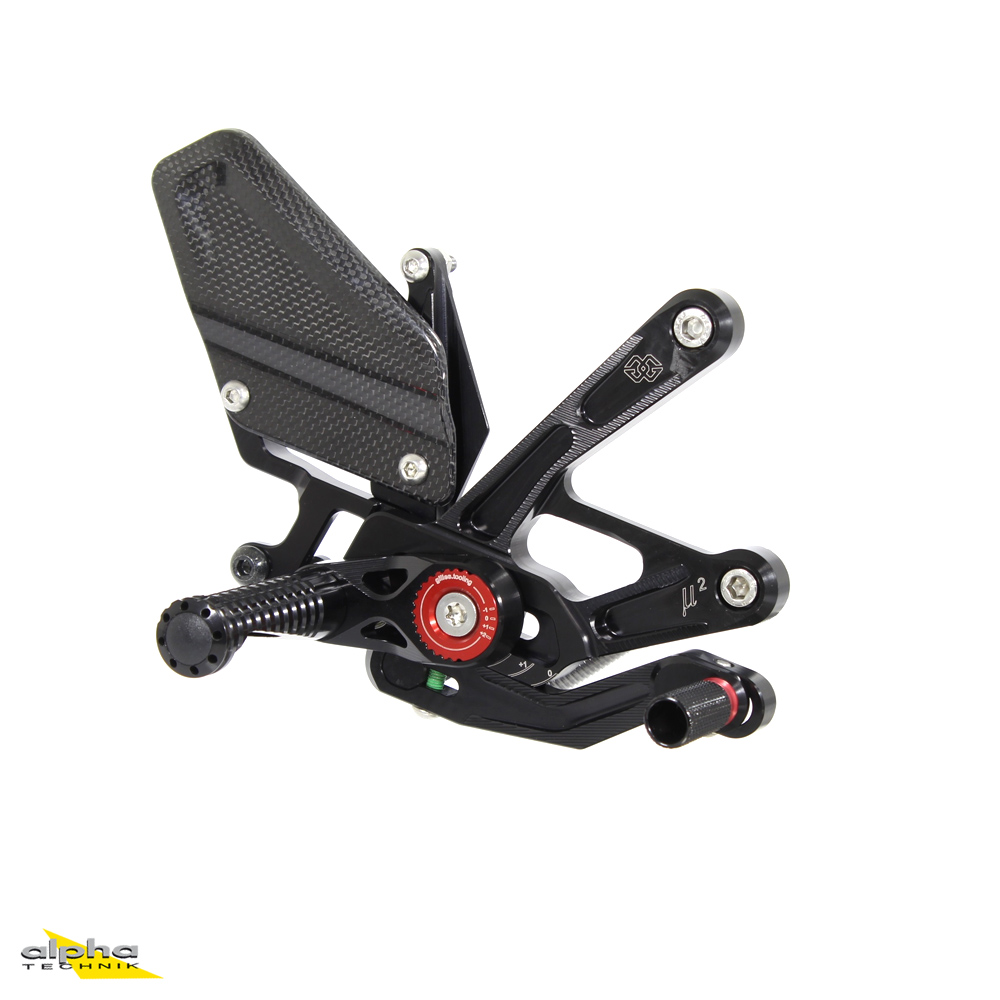 Sistema de estriberas GILLES MUE2 reposapiés para Yamaha YZF-R1/R1M RN32 negro