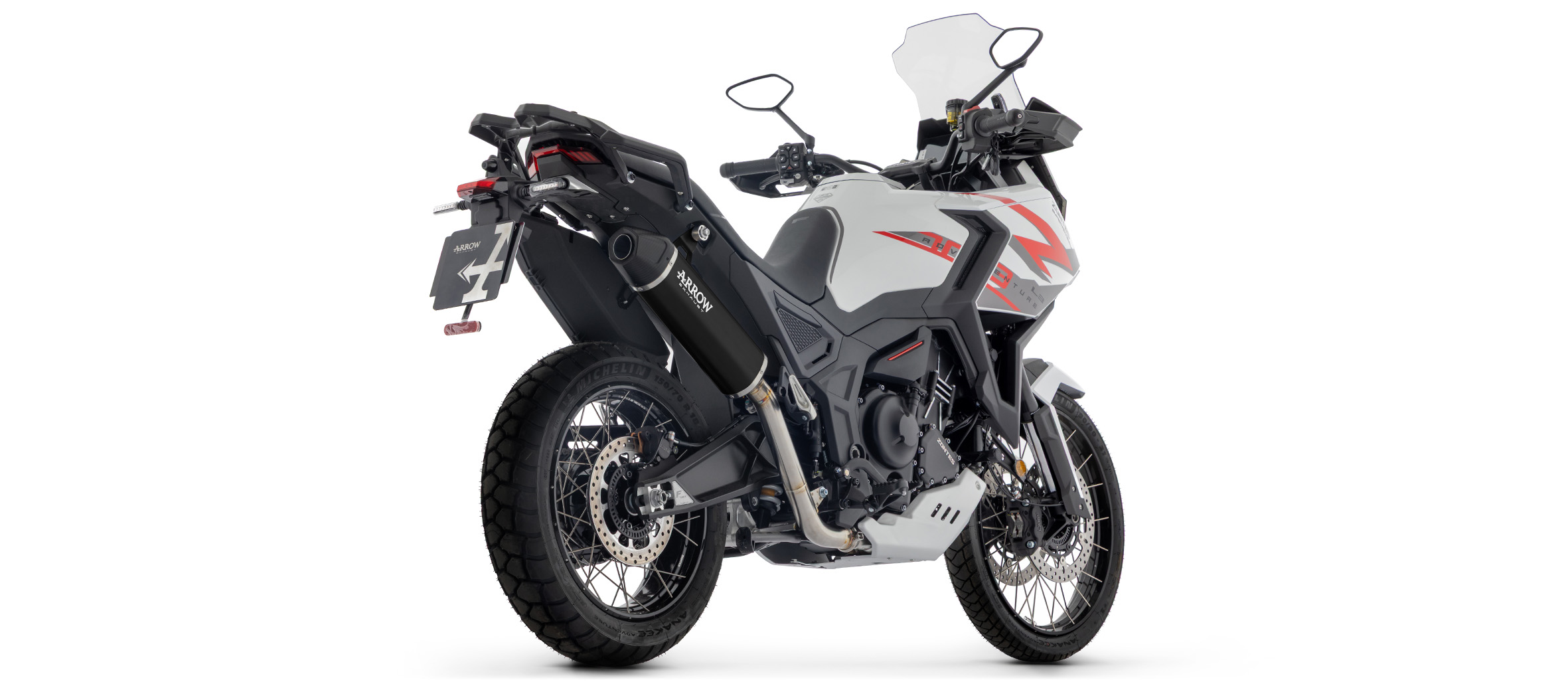 ARROW Escape INDY RACE EVO Aluminio negro para Zontes ZT703-F, 2025-