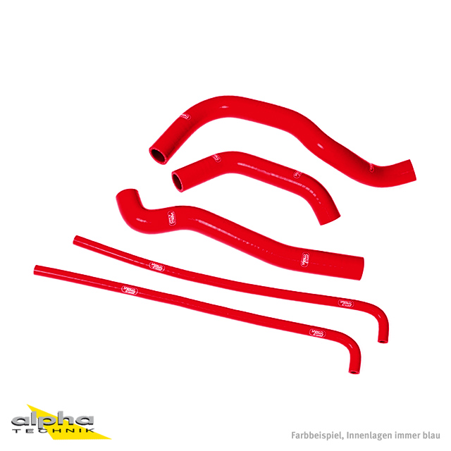 Kit de mangueras de silicona SAMCO SPORT conincluye desbordamiento, rojo, para Kawasaki KLR650 Tengai año de modelo 1987-2005
