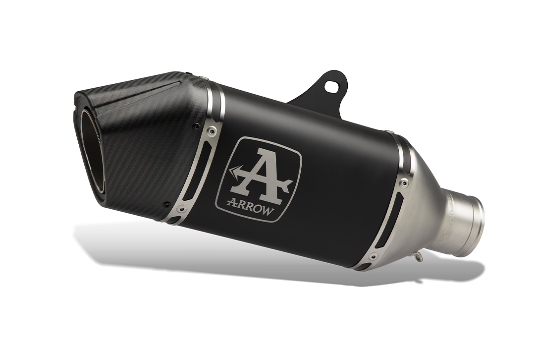 Sistema completo de competición ARROW con silenciador VELOCE negro con tapa final de carbono para Kawasaki Ninja 650, Z650 año de modelo 2024- sin homologación calle