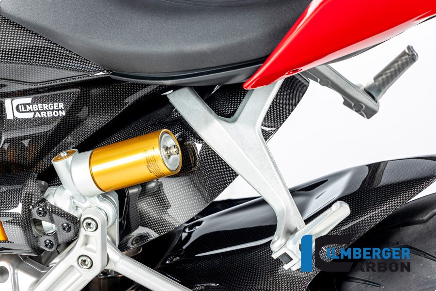 Protector térmico de escape de carbono Ilmberger, brillante, Ducati Streetfighter V2, 2022-