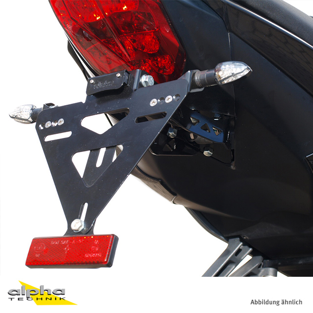 Soporte de matrícula alpha Technik Triumph Street Triple,R; Tipo L67LR; Año de modelo 2013-