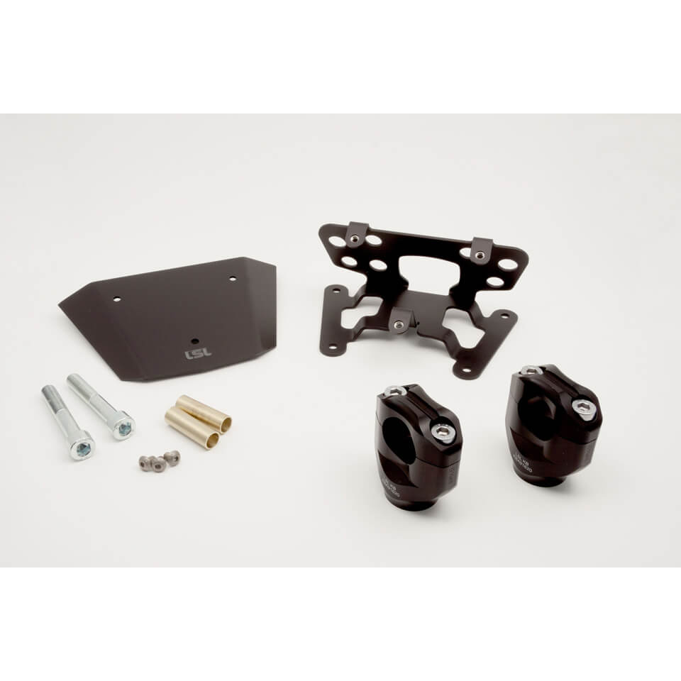 LSL Kit de Abrazaderas 28,6 mm incl. Soporte de Instrumentos, para Yamaha MT07, 2018 -, negro