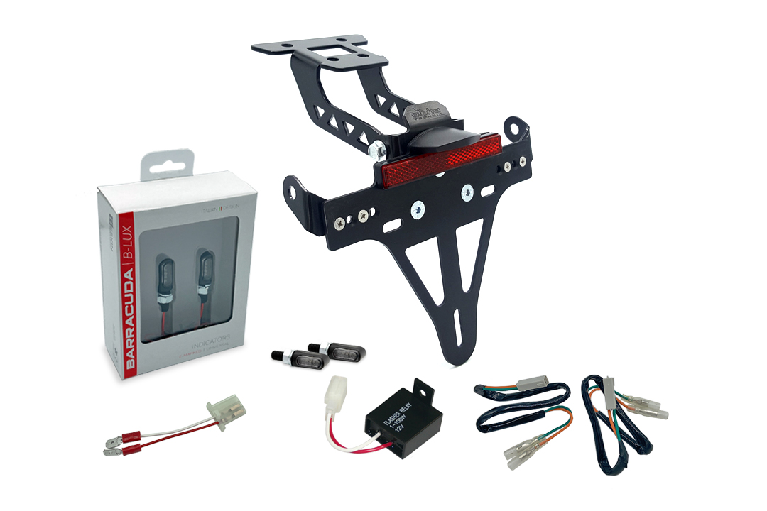 Kit de soporte de matrícula y luz de intermitente MLED para Kawasaki Ninja 400 a partir de 2018 / Z 400 a partir de 2019 (Trasero)