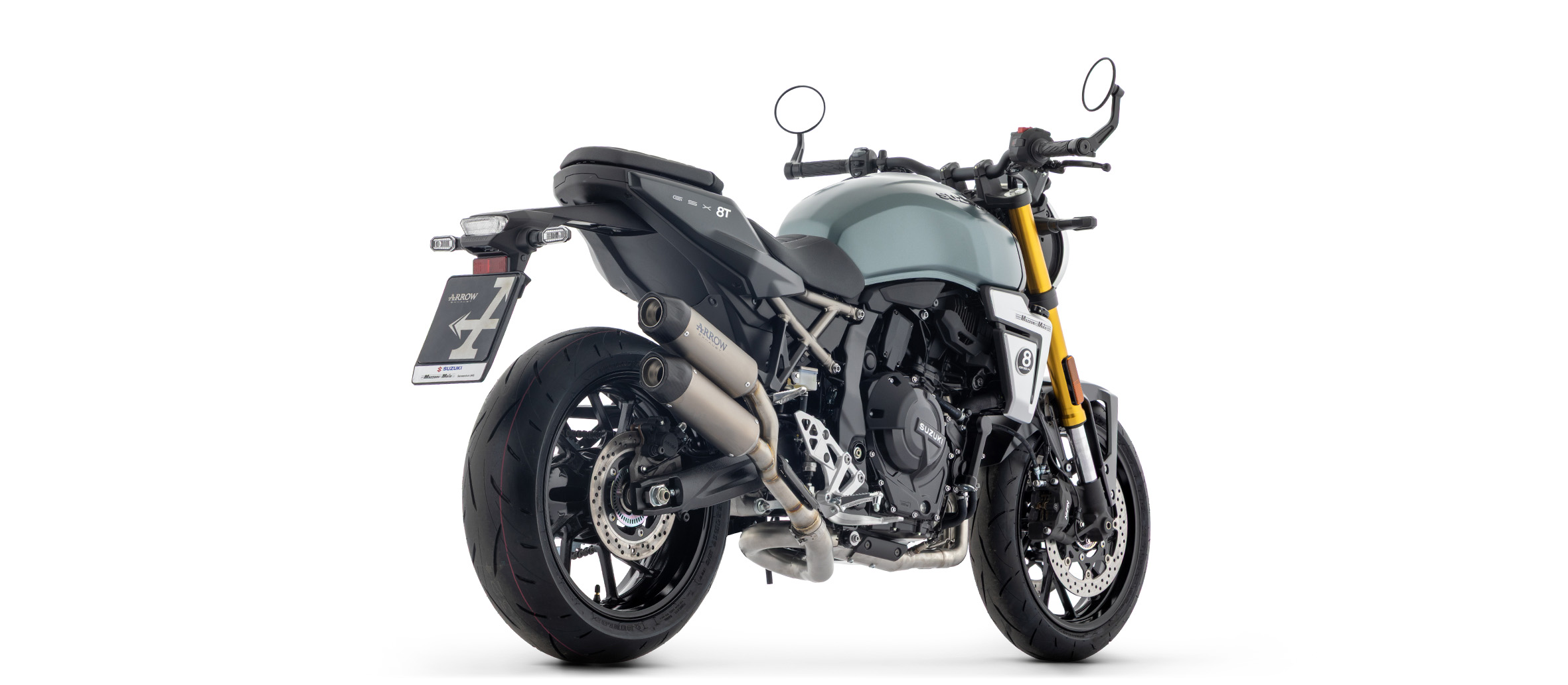 ARROW Escape ROUND-SIL Titanio para Suzuki GSX-8T, GSX-8TT, 2025-