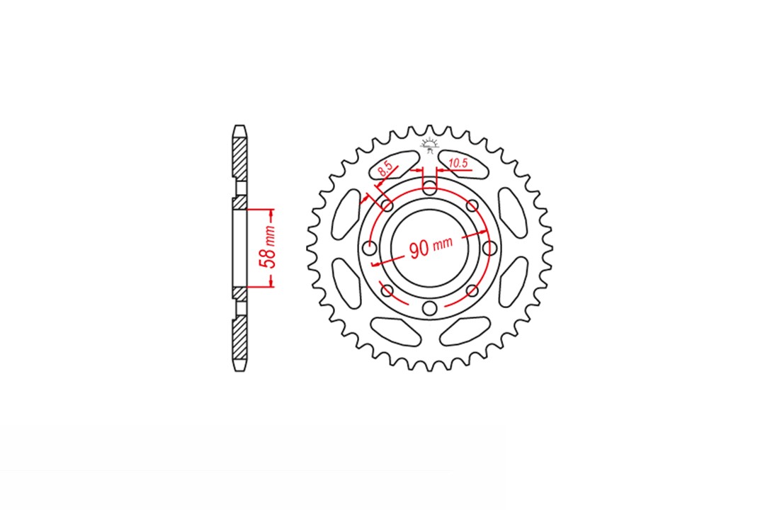 Kit de cadena ENUMA 428 HO para Honda CB125 T, año del modelo 1982-1988