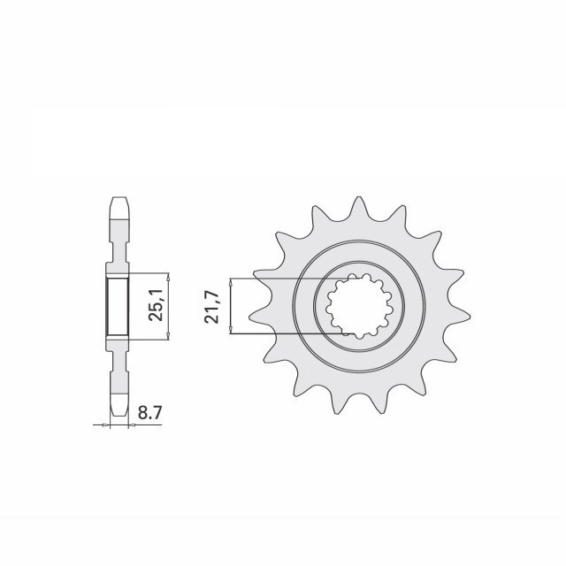 Piñón, 16 dientes, Paso 525