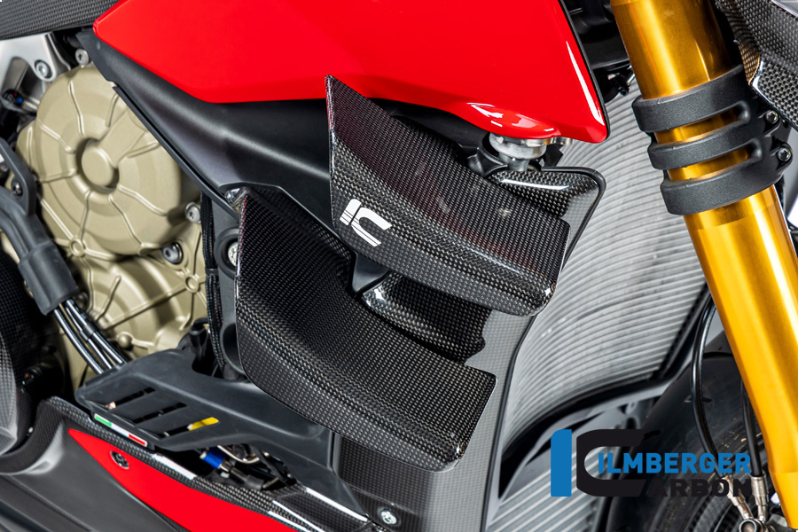 Juego de Winglets de Carbono Ilmberger lado derecho brillo para Ducati Streetfighter V4 V2 2020-