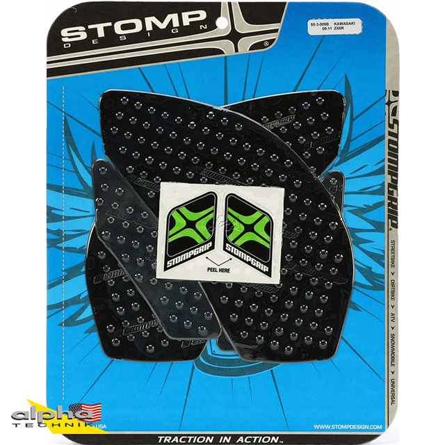 Stompgrip negro, Volcano, para Kawasaki ZX6R Ninja, 2009-2025
