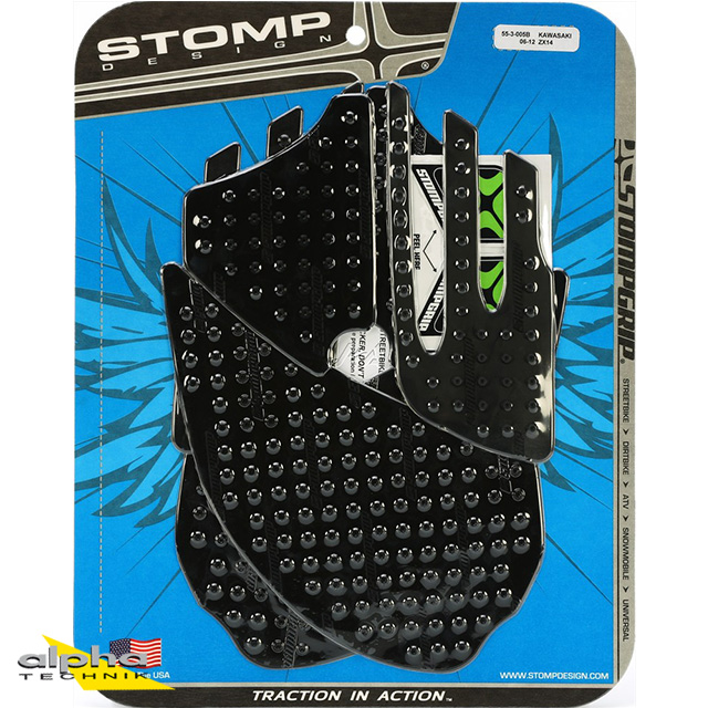 Stompgrip negro, Volcano, para Kawasaki ZZR1400, 2012-2020