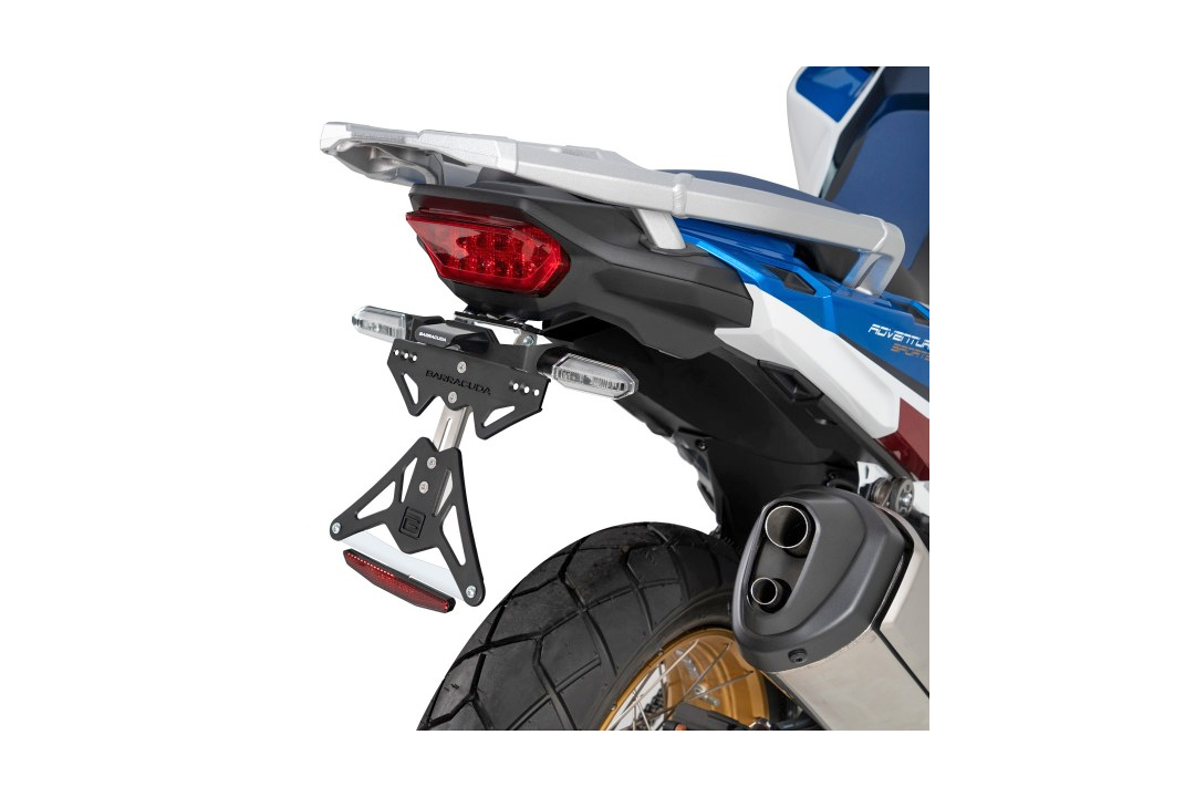 Soporte de Matrícula Barracuda para Honda Africa Twin 2021-, XL750 Transalp 2023- para uso con luz de intermitenten originales