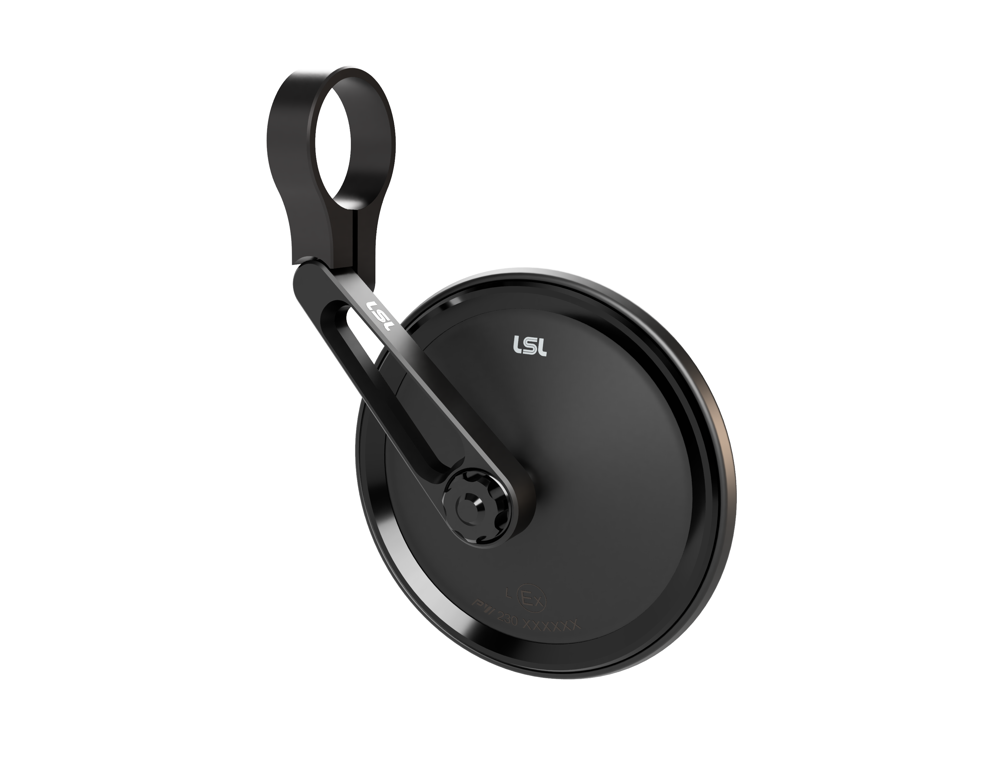 Espejo LSL NOVA-RUN, espejo de extremo de manillar corto, negro, con homologación callen, ECE, con adaptadores para manillar de 22mm y 1 pulgada