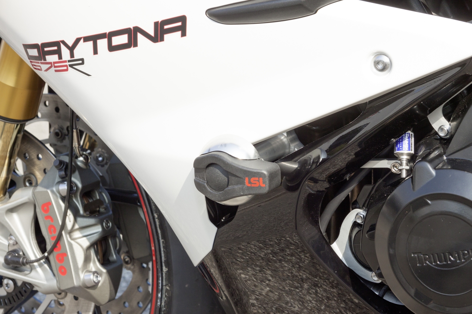 Kit de montaje LSL Crash Pad para Triumph Daytona 675R, 2013- , plata