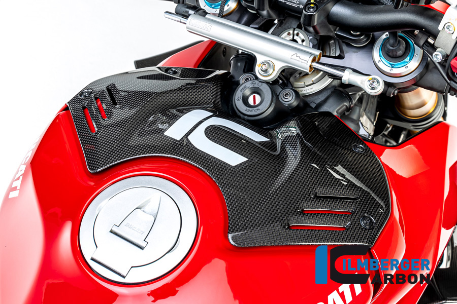 Cubierta de Carbono Ilmberger depósito de gasolinaabdeckung anterior, delanteroe brillante para Ducati Streetfighter V4 2020-