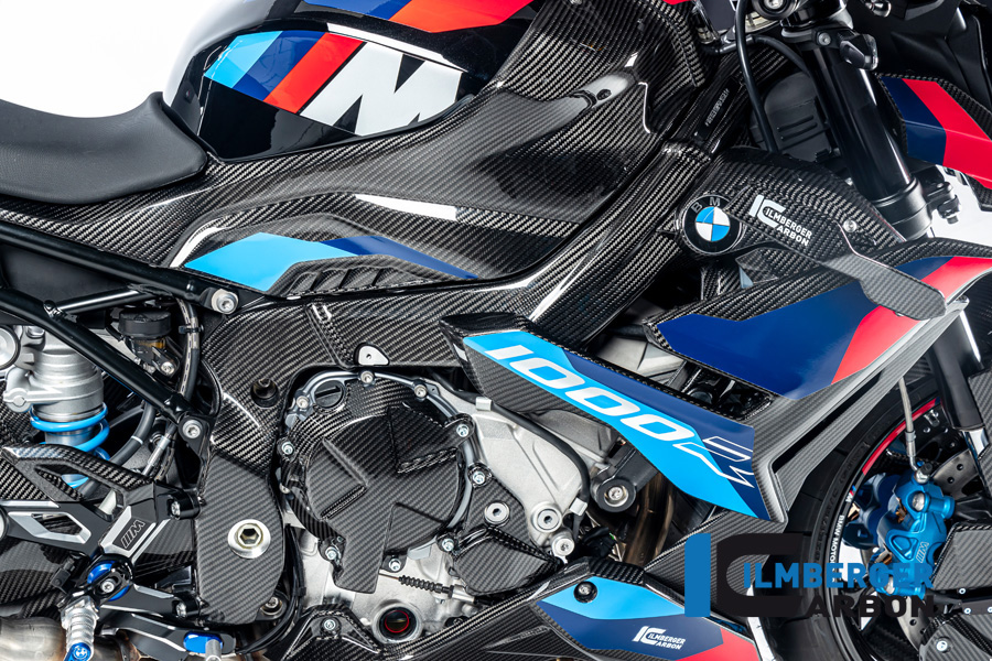 Ilmberger Carbon chasisabdeckung lado derecho, brillante, BMW S1000R 2021-, M1000R 2023-