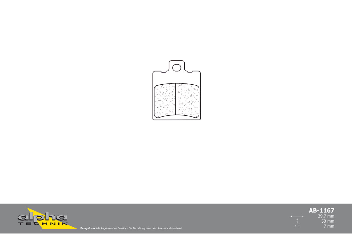 Pastilla de pastillas del freno alpha Technik para calle con ABE