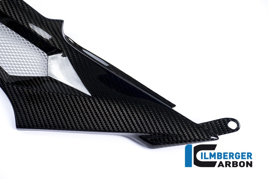 Tapa lateral de carbono Ilmberger lado izquierdo en depósito de gasolina Racing, Carbono
