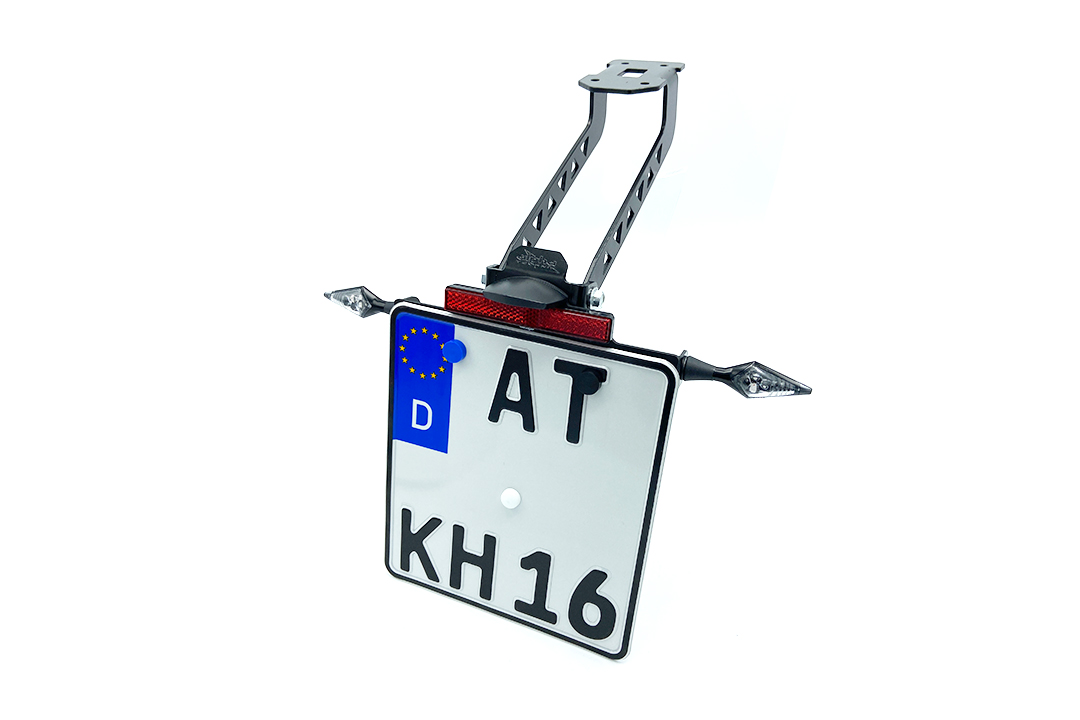 Soporte de matrícula alpha Technik para Kawasaki Versys 1000, Tipo LZT00B, Año del modelo 2017-2018