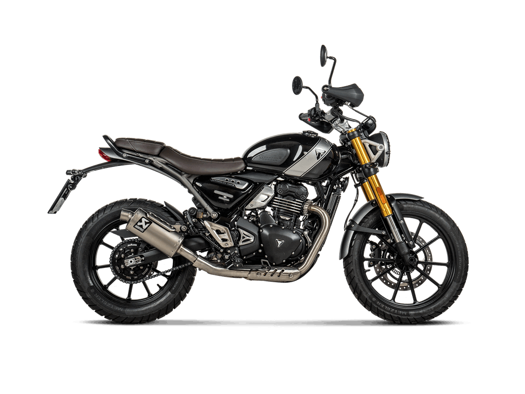 Silenciador Akrapovic Slip-On Line (Titanio) para Triumph Scrambler 400 X, 2023-2024