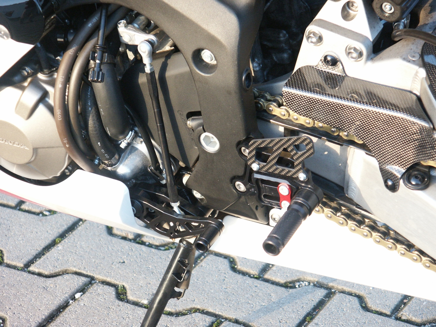 Sistema de estriberas LSL 2Slide para Honda CBR600RR, 2003-2006, negro-rojo, sin homologación calle