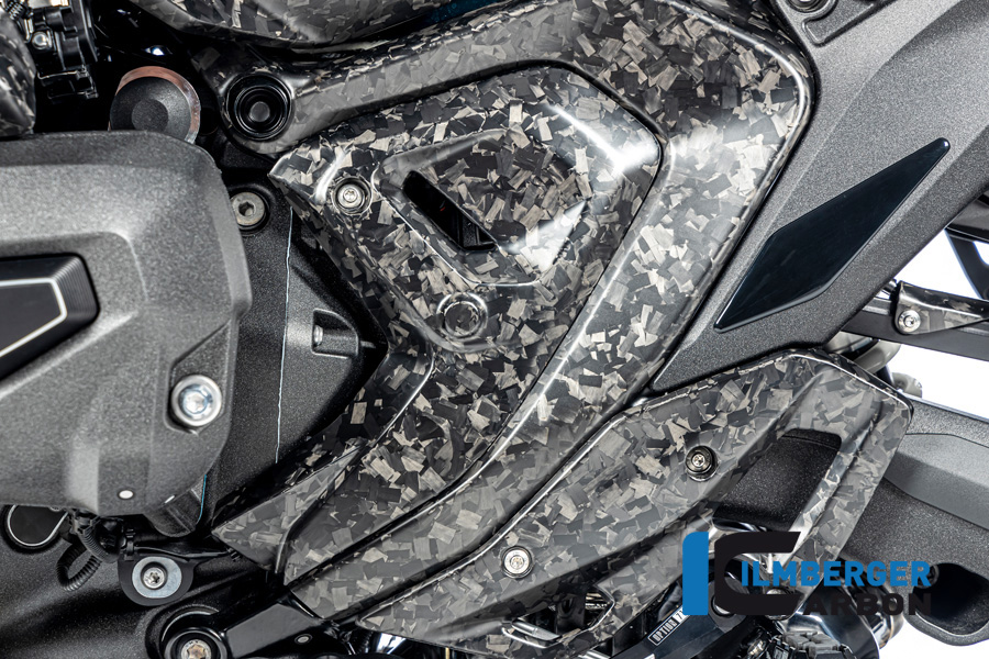 Ilmberger Carbon cubierta de triángulo lado izquierdo, Black Diamond Carbon, mate, BMW R1300GS 2023-