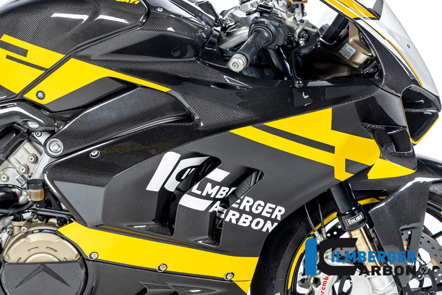 Panel lateral de carenado de carbono Ilmberger lado derecho Racing, brillante, Ducati Panigale V4, V4S 2022-