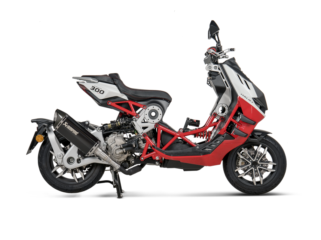 Silenciador Akrapovic Slip-On Line (Titanium) sistema de escape para Italjet Dragster 300, 2024-