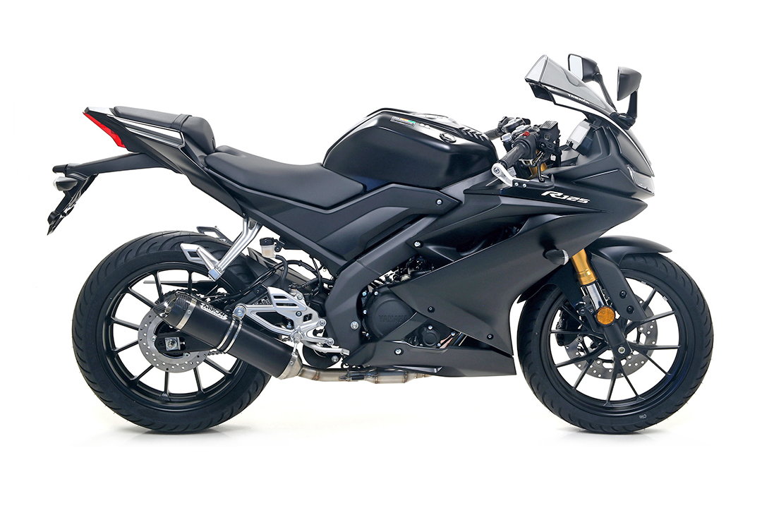 Escape ARROW DARK THUNDER Aluminio negro con tapa de carbono para Yamaha YZF-R125 2019- MT125 2019-