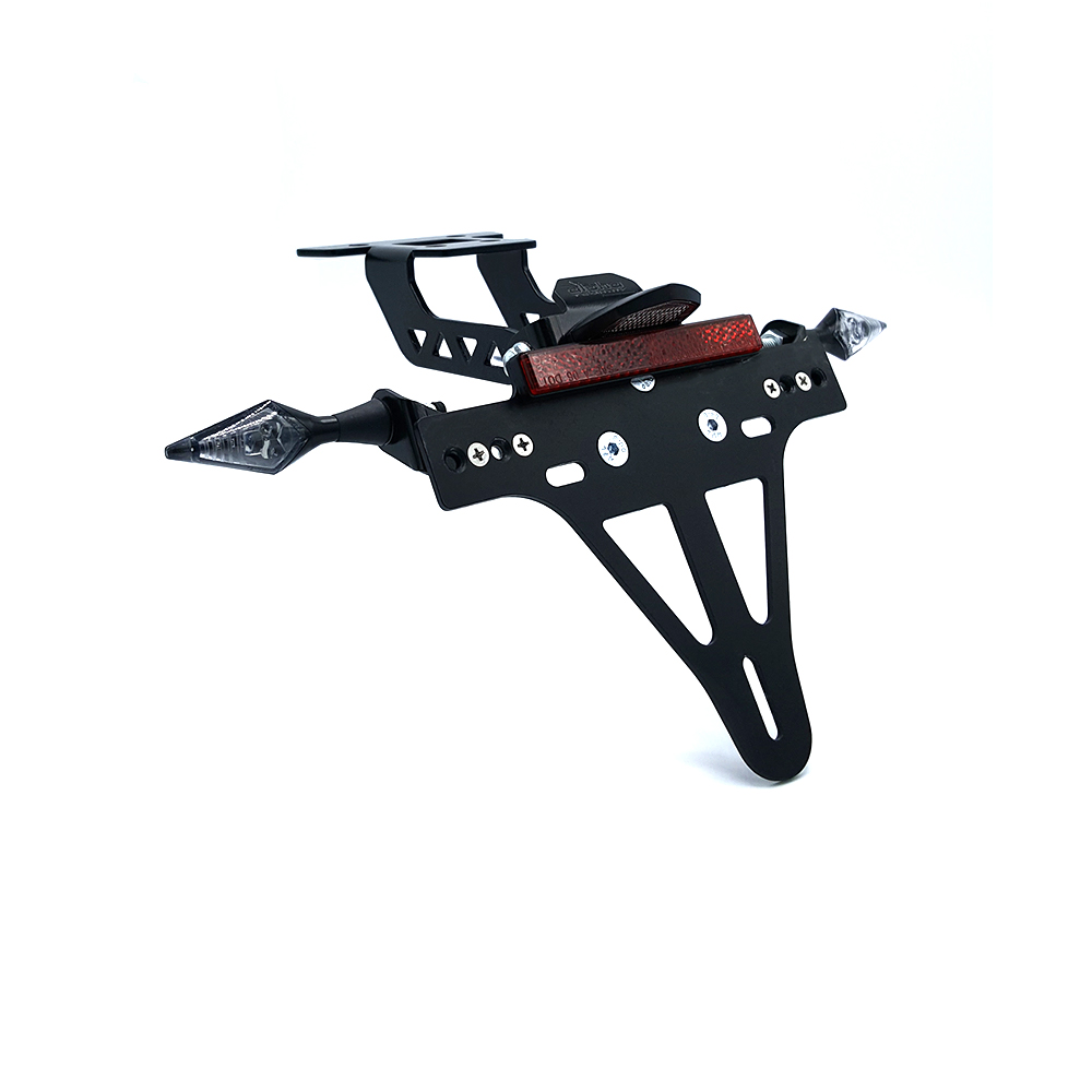 alpha Technik Kit de soporte de matrícula-luz de intermitente X-LED (anterior, delanteroe + trasero) para Kawasaki Z650 y Ninja 650 Tipo: ER650K / EX650M a partir del año de modelo 2020