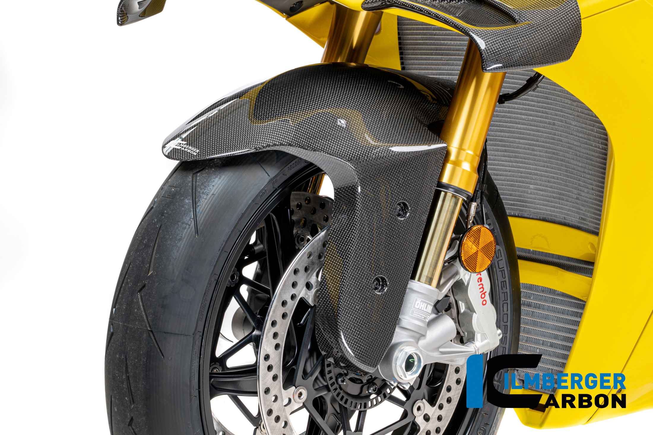 Guardabarros de carbono Ilmberger anterior, delanteroe, brillante, Ducati Panigale V4, S, R, 2025-