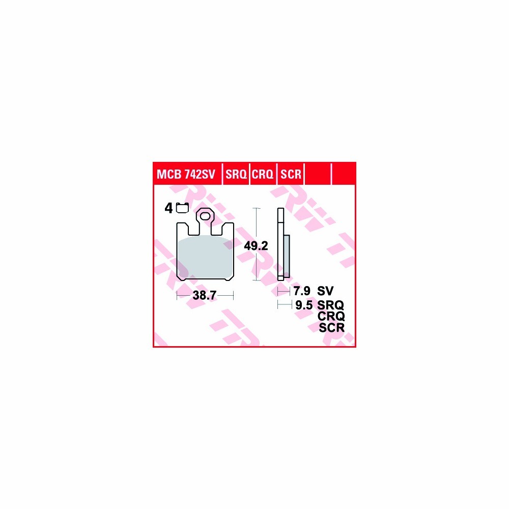 TRW Juego de pastillas de freno Sinter Street MCB742SV Delante