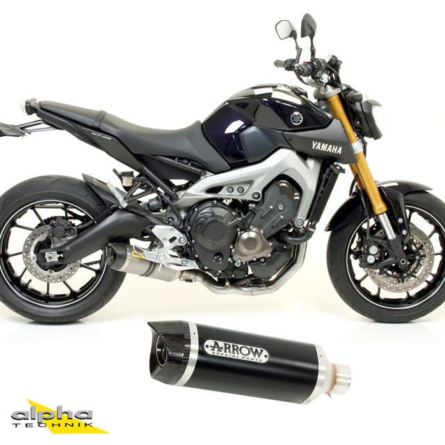 ARROW Escape DARK THUNDER para Yamaha MT09 / Tracer 900 2013-, Aluminio negro (Solo con colector ARROW)