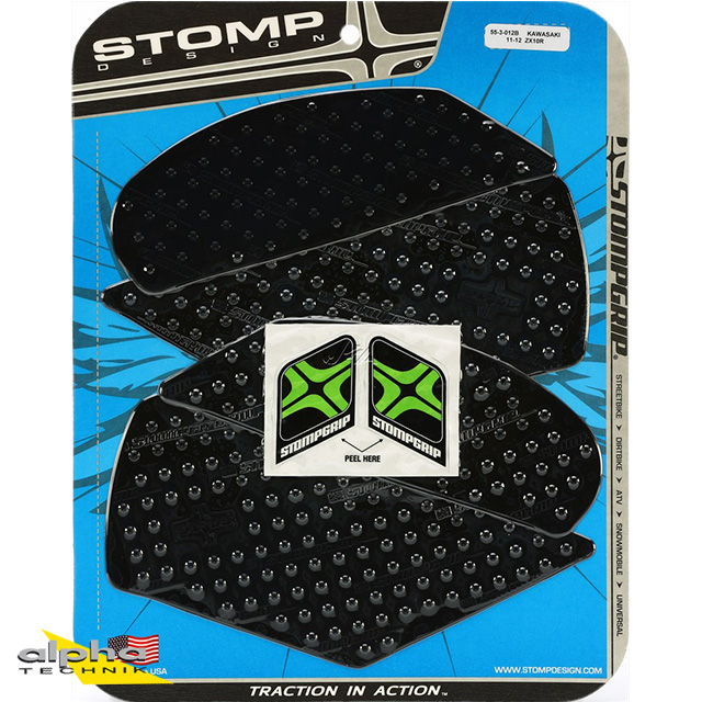 Stompgrip negro, Volcano, para Kawasaki ZX10R Ninja 2011-2025, ZX10R SE 2019-2020, ZX10RR 2017-2025