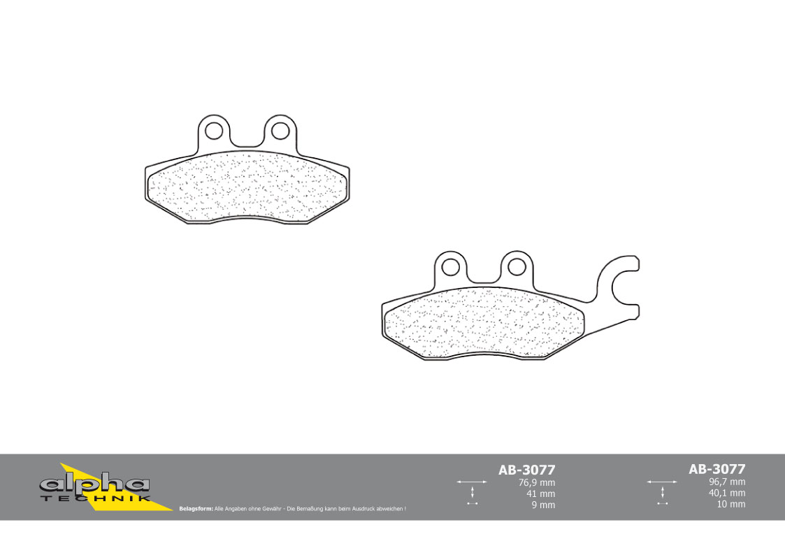 alpha Technik pastillas del freno para Scooter con ABE