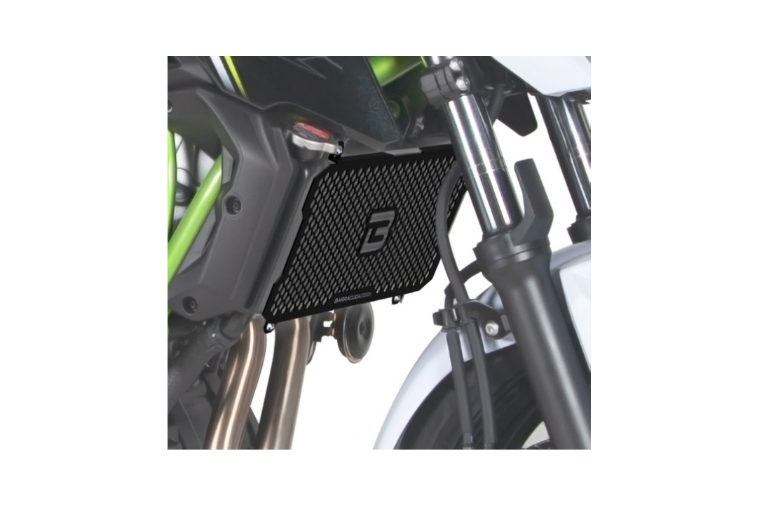 Barracuda protección del radiadoz, Aluminio negro, para Kawasaki Z650 a partir del año de modelo 2017-