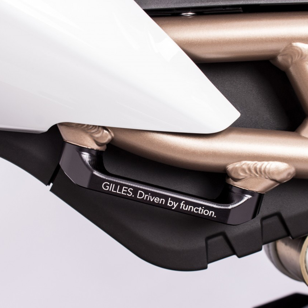 Cubierta de soporte para estriberas de pasajero Gilles, negra, para BMW S1000RR