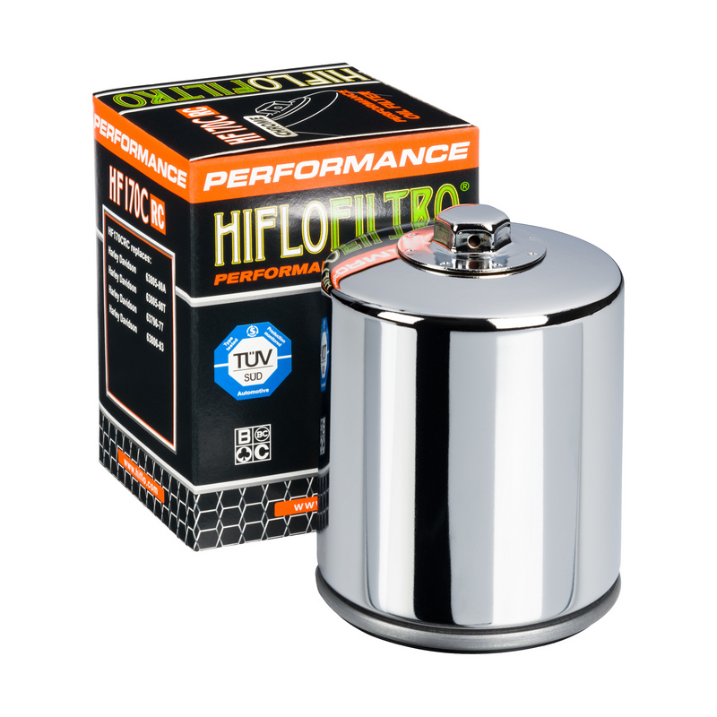HIFLO filtro de aceite HF170CRC (Cromo) para varios modelos Harley Davidson con juego de aro tórí