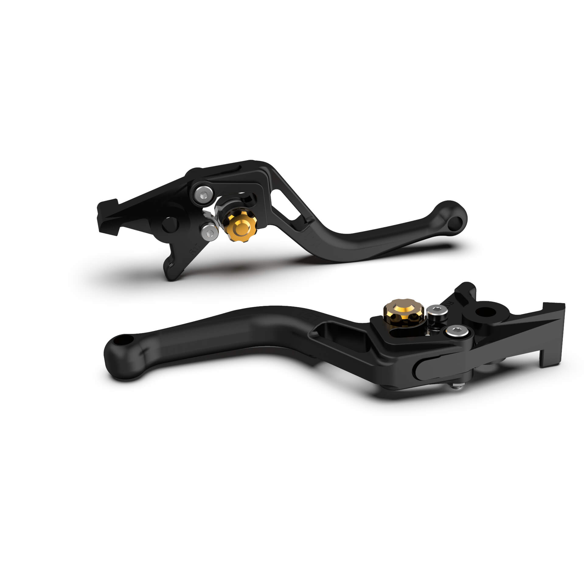 Maneta de freno LSL BOW R69, corta, negro granallado con perlas/dorado