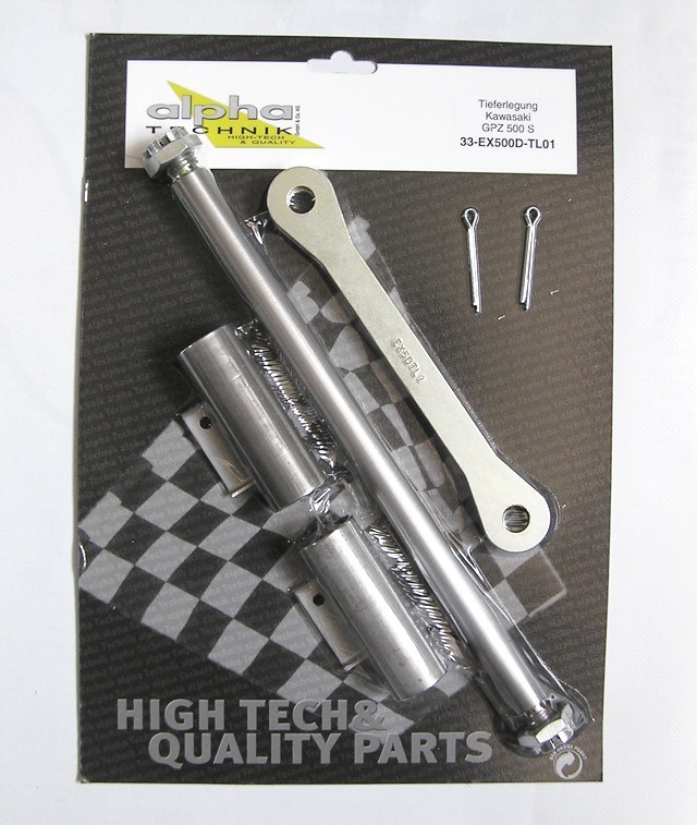alpha Technik Kit de descenso 35mm para Kawasaki GPZ500S; Tipo EX500D; Año del modelo 1994-