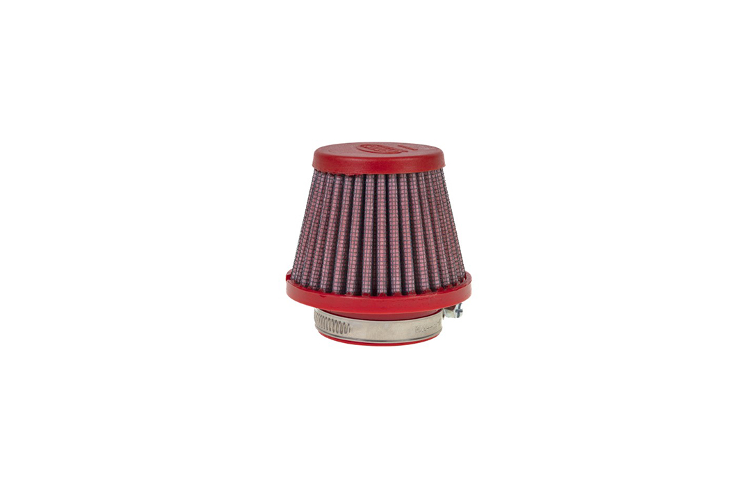 Filtro de aire deportivo cónico BMC, 41 mm de diámetro, 60 mm de longitud; Tapa de plástico