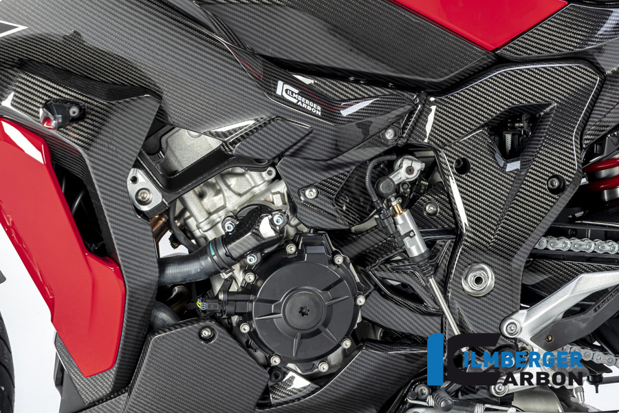 Ilmberger Carbon cubierta del chasis lado izquierdo, brillante, BMW S1000XR 2020- M1000XR 2024-