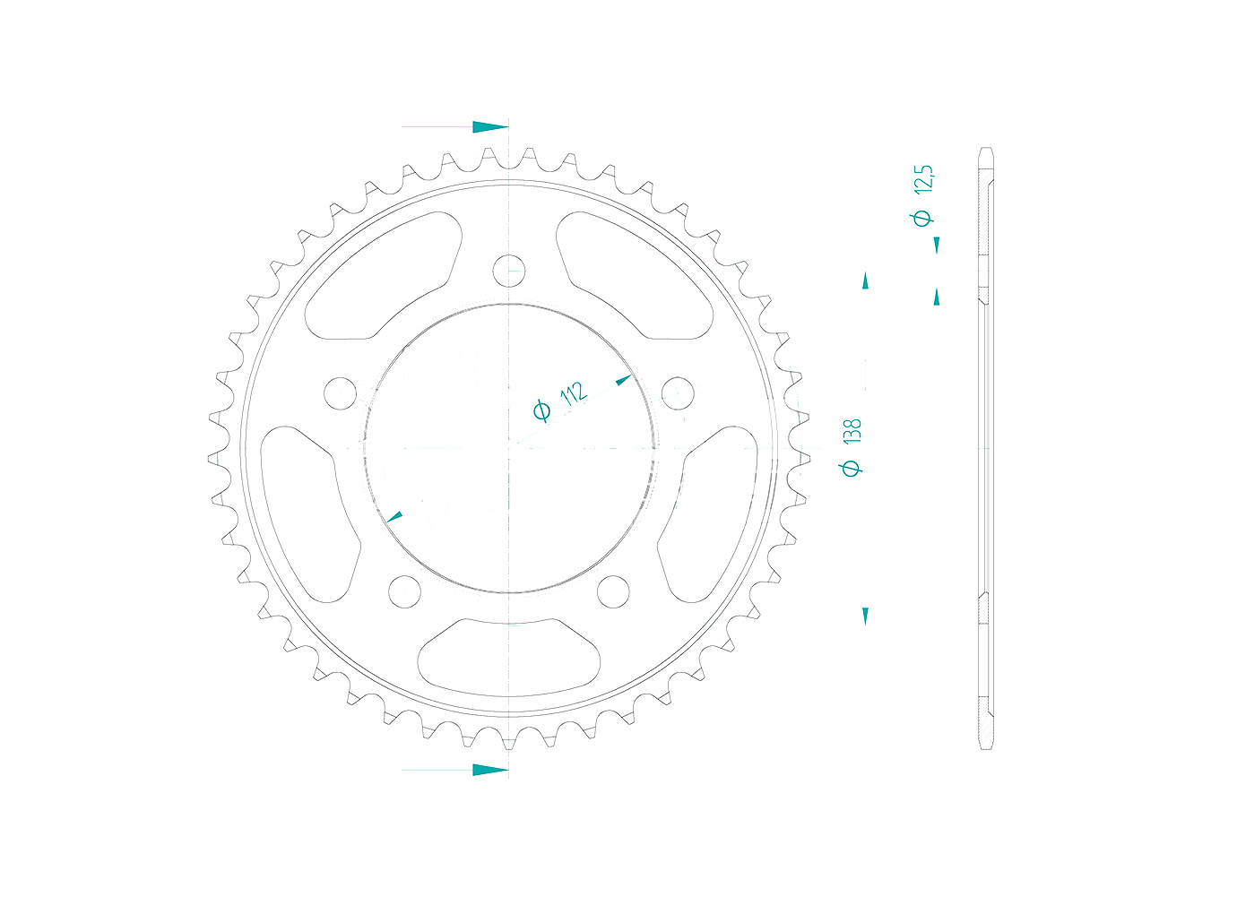 Kit de cadena EK-Chain 520 MVXZ-2 dorado para Honda CB750 Hornet, Tipo RH12 a partir del año de modelo 2023-