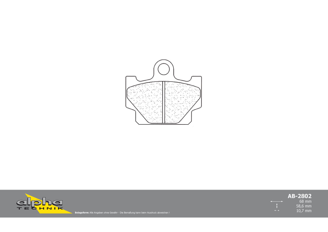 alpha Technik Pastilla de freno de carretera con ABE