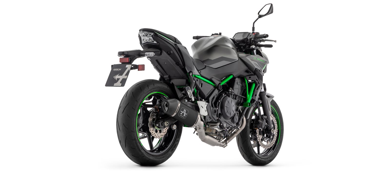 Sistema completo de competición ARROW con silenciador VELOCE negro con tapa final de carbono para Kawasaki Ninja 650, Z650 año de modelo 2024- sin homologación calle