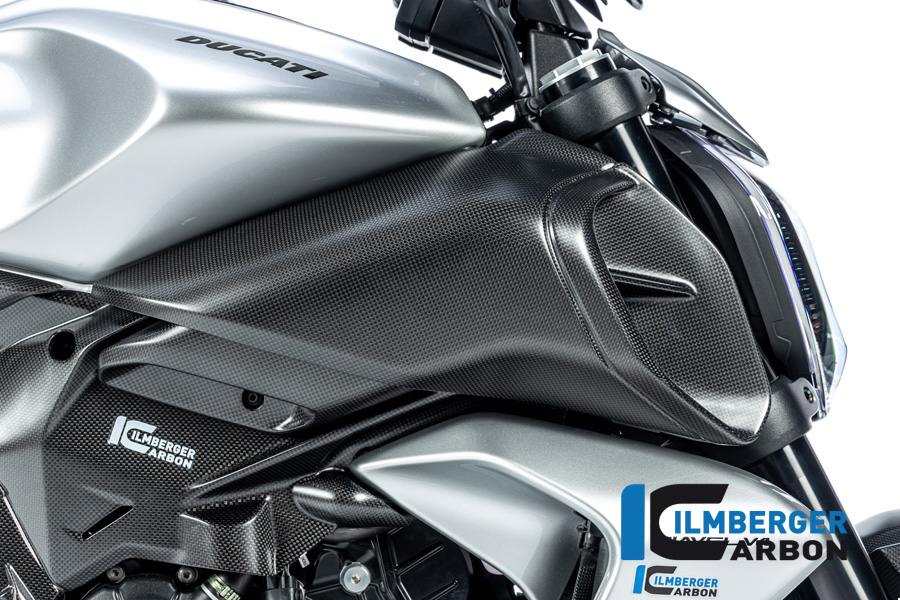 Carenado de entrada de conducto de aire de carbono Ilmberger lado derecho, mate, Ducati Diavel V4 , 2023-
